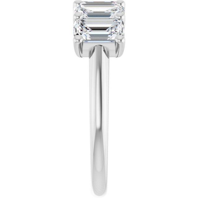 Platinum Emerald Natural Diamond U-Prong Five-Stone Anniversary Band – 1 3/4–3 CTW - view 4