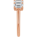 14K Gold Emerald Lab-Grown Diamond U-Prong Five-Stone Anniversary Band – 1 1/2–3 CTW - Rose Gold - view 4