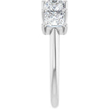 Platinum Square Lab-Grown Diamond U-Prong Five-Stone Anniversary Band – 1/2–2 5/8 CTW - view 4