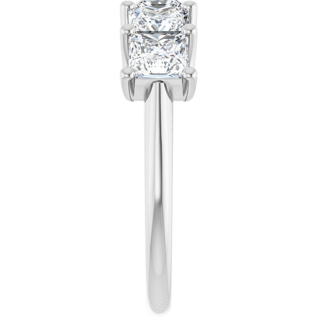 Platinum Square Lab-Grown Diamond U-Prong Five-Stone Anniversary Band – 1/2–2 5/8 CTW - view 4