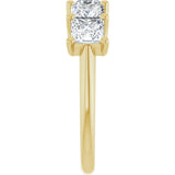 14K Gold Square Lab-Grown Diamond U-Prong Five-Stone Anniversary Band – 2 5/8 CTW - Yellow Gold - view 4