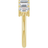 14K Gold Emerald Lab-Grown Diamond Seven-Stone Anniversary Band – 2 1/6–4 1/5 CTW - Yellow Gold - view 4