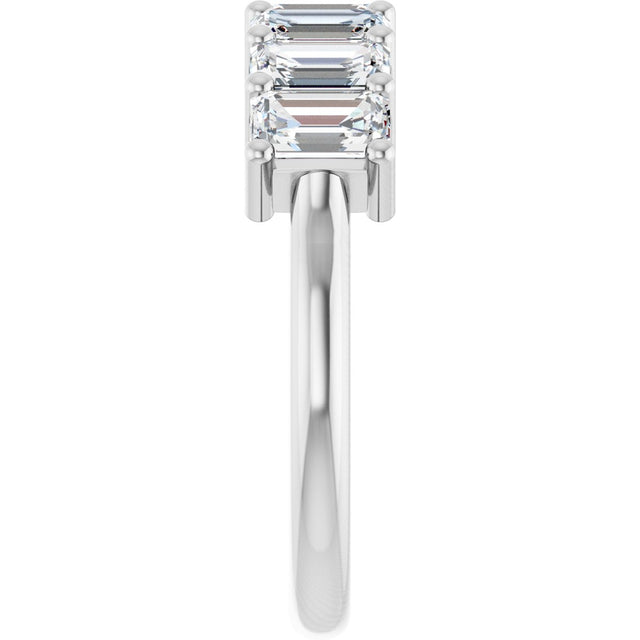 Platinum Emerald Lab-Grown Diamond Seven-Stone Anniversary Band – 2 1/6–4 1/5 CTW - view 4