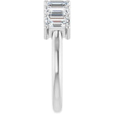 Platinum Emerald Natural Diamond Seven-Stone Anniversary Band – 2 1/2–4 1/5 CTW - view 4