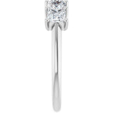 Platinum Square Lab-Grown Diamond U-Prong Five-Stone Anniversary Band – 1/2–2 5/8 CTW - view 4