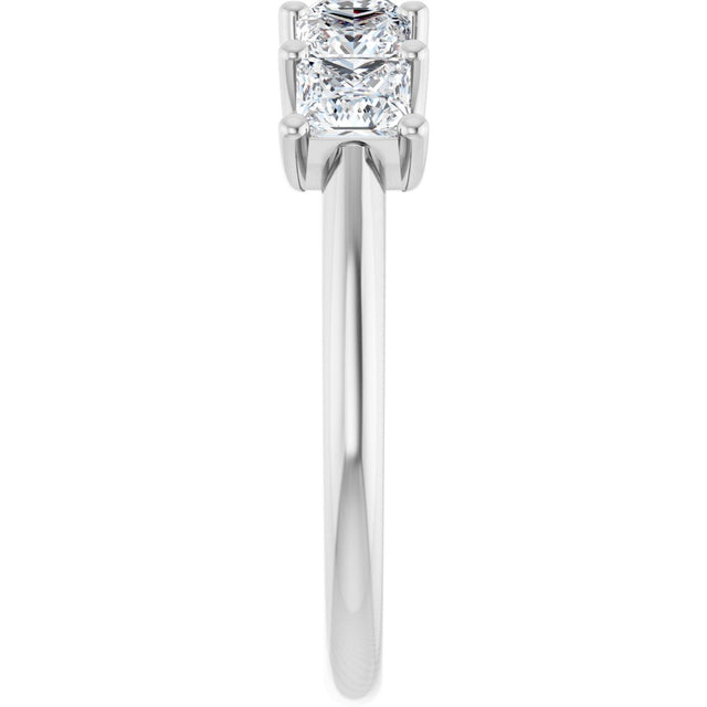Platinum Square Lab-Grown Diamond U-Prong Five-Stone Anniversary Band – 1/2–2 5/8 CTW - view 4