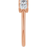 14K Gold Square Lab-Grown Diamond U-Prong Five-Stone Anniversary Band – 1/2–2 CTW - Rose Gold - view 4