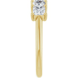 14K Gold Square Lab-Grown Diamond U-Prong Five-Stone Anniversary Band – 1/2–2 CTW - Yellow Gold - view 4