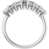 Platinum Emerald Lab-Grown Diamond Seven-Stone Anniversary Band – 2 1/6–4 1/5 CTW - view 2