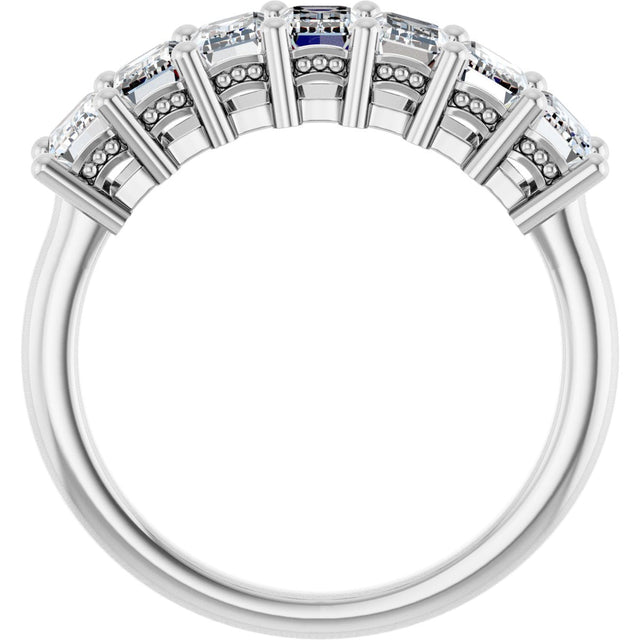 Platinum Emerald Natural Diamond Seven-Stone Anniversary Band – 2 1/2–4 1/5 CTW - view 2