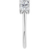 14K Gold Square Lab-Grown Diamond U-Prong Five-Stone Anniversary Band – 1/2–2 CTW - White Gold - view 4