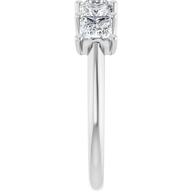Platinum Square Lab-Grown Diamond U-Prong Five-Stone Anniversary Band – 1/2–2 5/8 CTW - view 4