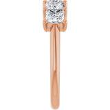 14K Gold Square Lab-Grown Diamond U-Prong Five-Stone Anniversary Band – 1/2–2 CTW - Rose Gold - view 4