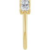 14K Gold Square Lab-Grown Diamond U-Prong Five-Stone Anniversary Band – 1/2–2 CTW - Yellow Gold - view 4