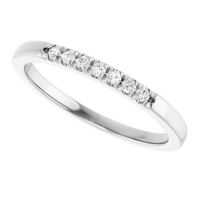Platinum Round Natural Diamond French-Set Seven-Stone Anniversary Band – .03–1 CTW - view 5