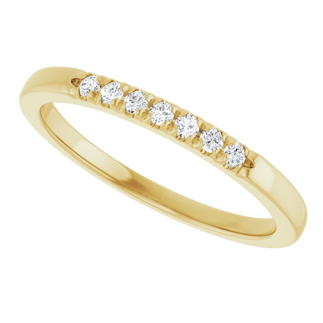 14K Gold Round Natural Diamond French-Set Seven-Stone Anniversary Band – .03–1/5 CTW - Yellow Gold - view 5