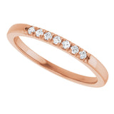 14K Gold Round Natural Diamond French-Set Seven-Stone Anniversary Band – .03–1/5 CTW - Rose Gold - view 5