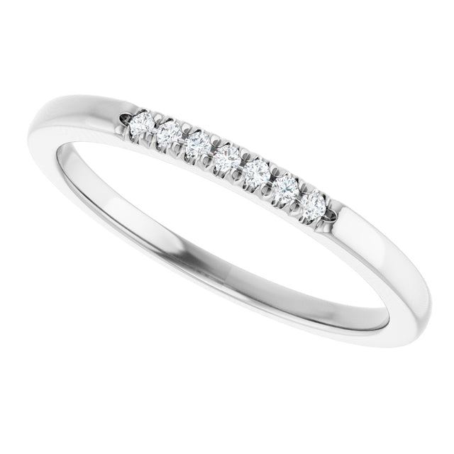 Platinum Round Natural Diamond French-Set Seven-Stone Anniversary Band – .03–1 CTW - view 5