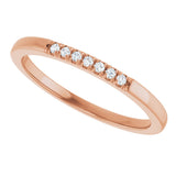 14K Gold Round Natural Diamond French-Set Seven-Stone Anniversary Band – .03–1/5 CTW - Rose Gold - view 5
