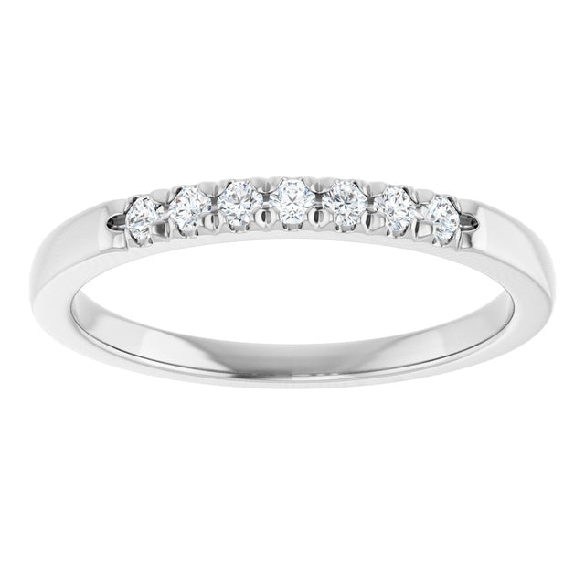 Platinum Round Lab-Grown Diamond French-Set Seven-Stone Anniversary Band – .03–1 1/8 CTW - view 3