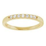 14K Gold Round Natural Diamond French-Set Seven-Stone Anniversary Band – .03–1/5 CTW - Yellow Gold - view 3