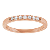 14K Gold Round Natural Diamond French-Set Seven-Stone Anniversary Band – .03–1/5 CTW - Rose Gold - view 3