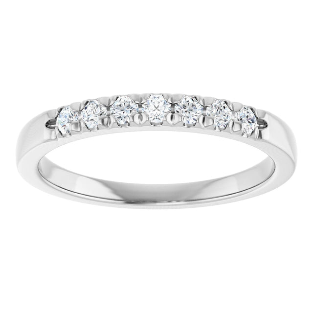 Platinum Round Natural Diamond French-Set Seven-Stone Anniversary Band – .03–1 CTW - view 3