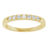 14K Gold Round Lab-Grown Diamond French-Set Seven-Stone Anniversary Band – .03–1/5 CTW - Yellow Gold - view 3