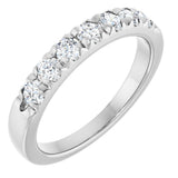 Platinum Round Lab-Grown Diamond French-Set Seven-Stone Anniversary Band – .03–1 1/8 CTW