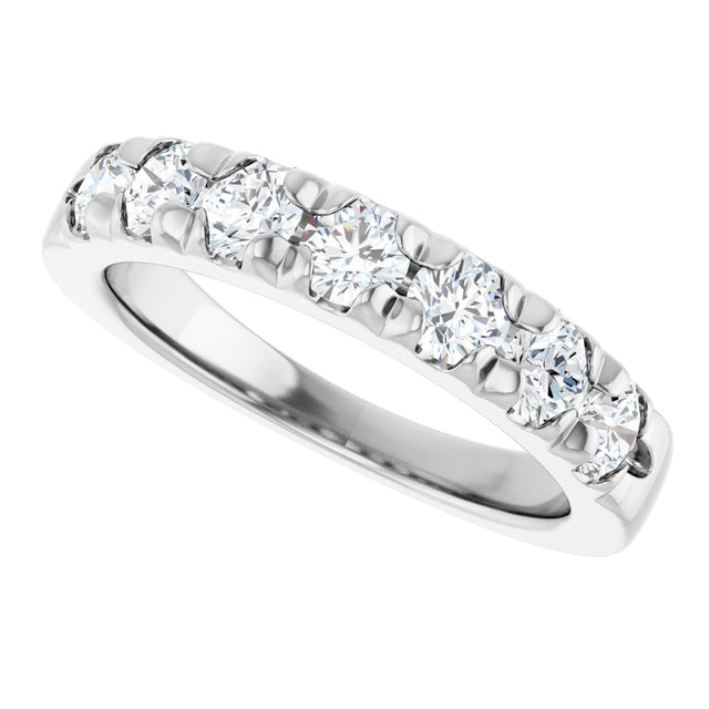 Platinum Round Lab-Grown Diamond French-Set Seven-Stone Anniversary Band – .03–1 1/8 CTW - view 5