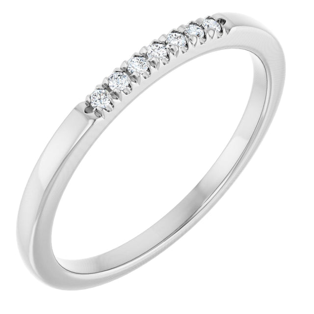 Platinum Round Natural Diamond French-Set Seven-Stone Anniversary Band – .03–1 CTW