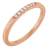 14K Gold Round Natural Diamond French-Set Seven-Stone Anniversary Band – .03–1/5 CTW - Rose Gold
