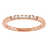 14K Gold Round Lab-Grown Diamond French-Set Seven-Stone Anniversary Band – .03–1/5 CTW - Rose Gold - view 3