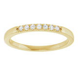 14K Gold Round Natural Diamond French-Set Seven-Stone Anniversary Band – .03–1/5 CTW - Yellow Gold - view 3