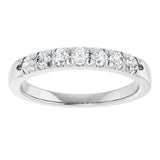 Platinum Round Lab-Grown Diamond French-Set Seven-Stone Anniversary Band – .03–1 1/8 CTW - view 3