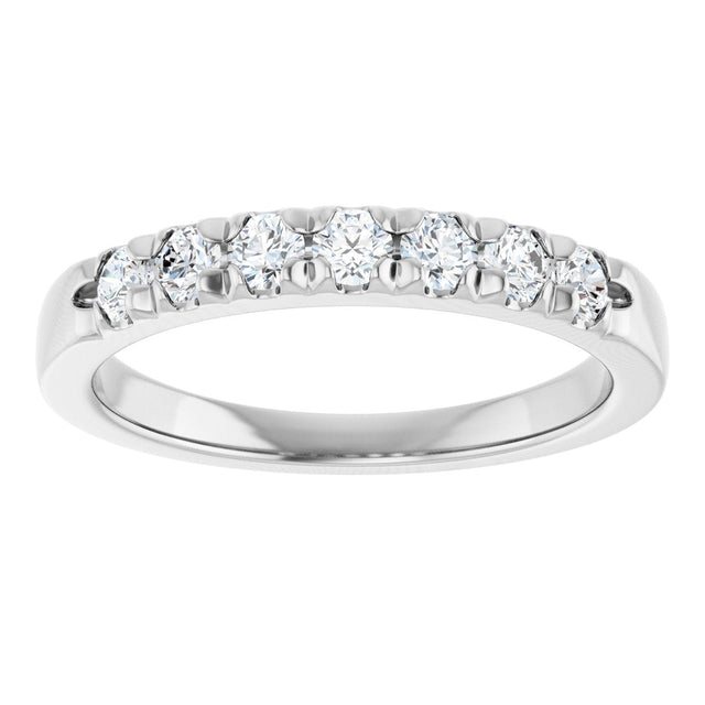Platinum Round Lab-Grown Diamond French-Set Seven-Stone Anniversary Band – .03–1 1/8 CTW - view 3
