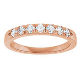 14K Gold Round Lab-Grown Diamond French-Set Seven-Stone Anniversary Band – 1/4–1 CTW - Rose Gold - view 3