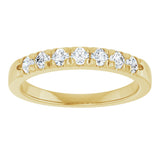 14K Gold Round Natural Diamond French-Set Seven-Stone Anniversary Band – 1/4–7/8 CTW - Yellow Gold - view 3