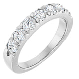 Platinum Round Lab-Grown Diamond French-Set Seven-Stone Anniversary Band – .03–1 1/8 CTW