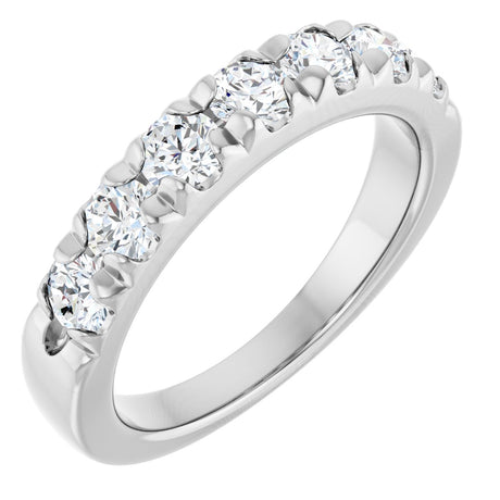 Platinum Round Lab-Grown Diamond French-Set Seven-Stone Anniversary Band – .03–1 1/8 CTW