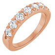 14K Gold Round Lab-Grown Diamond French-Set Seven-Stone Anniversary Band – 1/4–1 CTW - Rose Gold