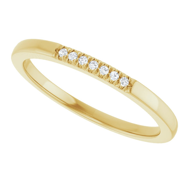 14K Gold Round Lab-Grown Diamond French-Set Seven-Stone Anniversary Band – .03–1/5 CTW - Yellow Gold - view 5