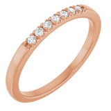 14K Gold Round Lab-Grown Diamond French-Set Seven-Stone Anniversary Band – .03–1/5 CTW - Rose Gold