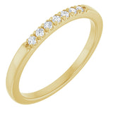 14K Gold Round Natural Diamond French-Set Seven-Stone Anniversary Band – .03–1/5 CTW - Yellow Gold