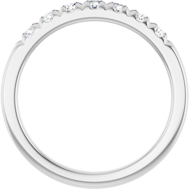 Platinum Round Lab-Grown Diamond French-Set Seven-Stone Anniversary Band – .03–1 1/8 CTW - view 2