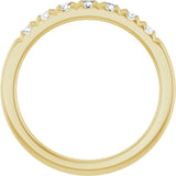 14K Gold Round Natural Diamond French-Set Seven-Stone Anniversary Band – 1/4–7/8 CTW - Yellow Gold - view 2