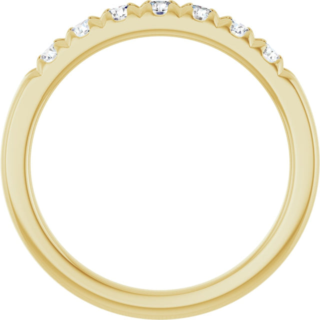 14K Gold Round Natural Diamond French-Set Seven-Stone Anniversary Band – 1/4–7/8 CTW - Yellow Gold - view 2