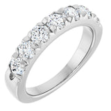 14K Gold Round Lab-Grown Diamond French-Set Seven-Stone Anniversary Band – 1 1/8 CTW - White Gold
