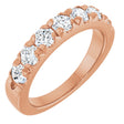 14K Gold Round Lab-Grown Diamond French-Set Seven-Stone Anniversary Band – 1 1/8 CTW - Rose Gold