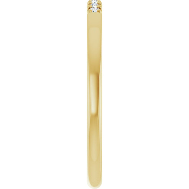 14K Gold Round Natural Diamond French-Set Seven-Stone Anniversary Band – .03–1/5 CTW - Yellow Gold - view 4
